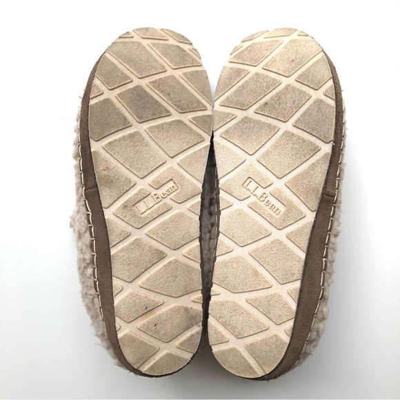 L.L. Bean teddy bear sherpa cozy slipper booties pile fleece - Picture 5 of 11